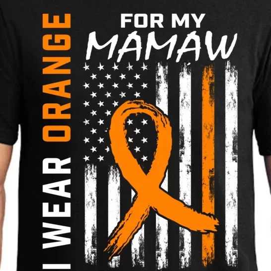 I Wear Orange For My Mamaw Kidney Cancer Awareness Flag Pajama Set