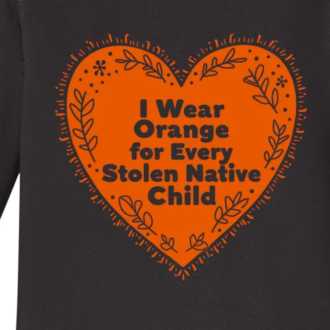 I Wear Orange For Every American Native Child Indian Pridë Baby Long Sleeve Bodysuit