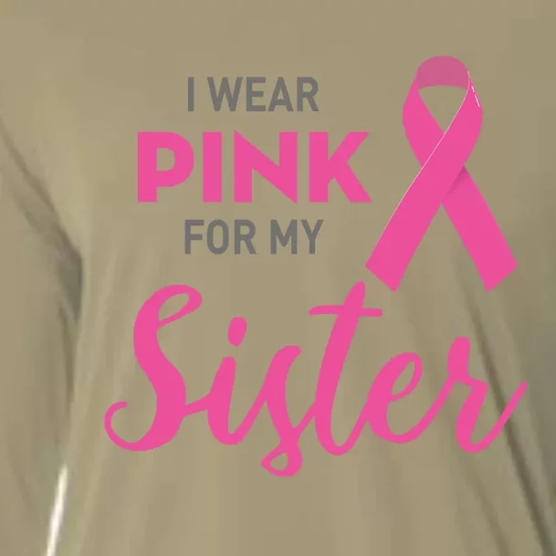 I Wear Pink For My Sister Breast Cancer Awareness Cooling Performance Long Sleeve Crew