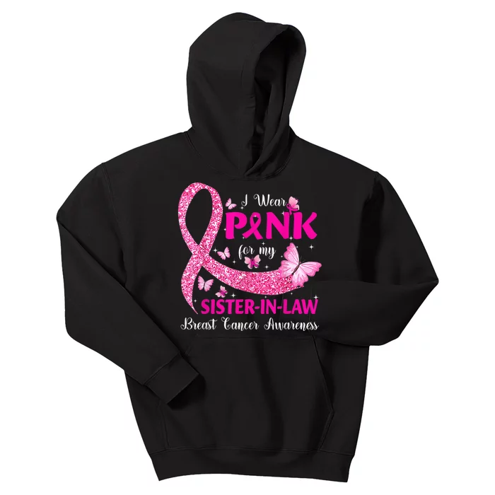 I Wear Pink For My Sister-In-Law Breast Cancer Awareness Kids Hoodie