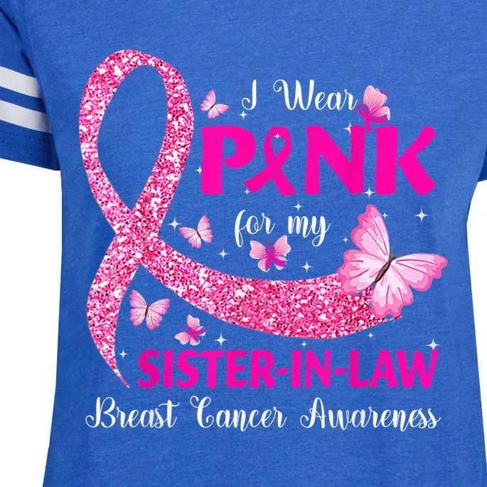 I Wear Pink For My Sister-In-Law Breast Cancer Awareness Enza Ladies Jersey Football T-Shirt