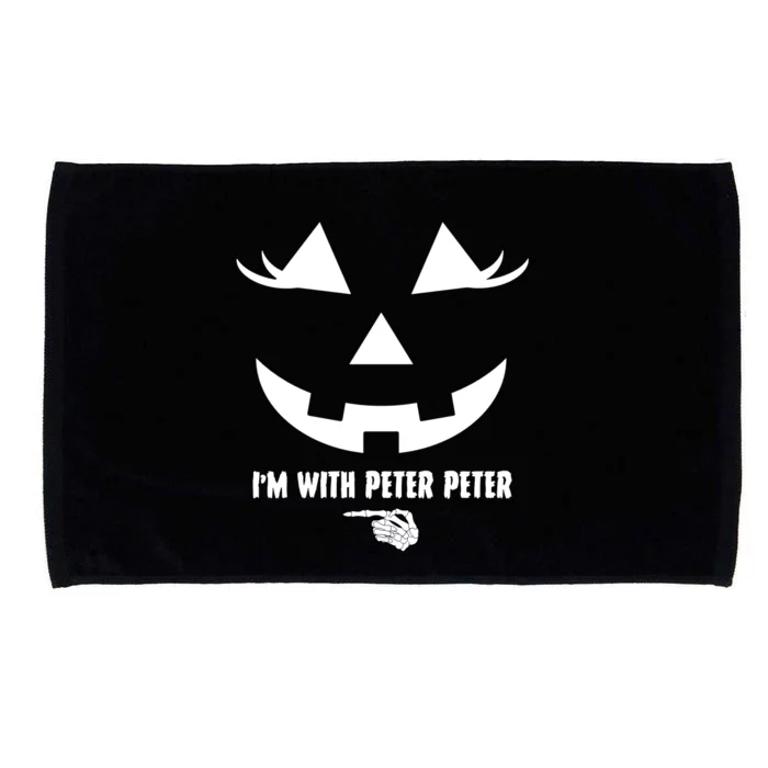 I'm With Peter Peter Skeleton Hand Pointing Matching Halloween Microfiber Hand Towel