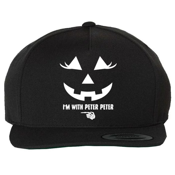 I'm With Peter Peter Skeleton Hand Pointing Matching Halloween Wool Snapback Cap