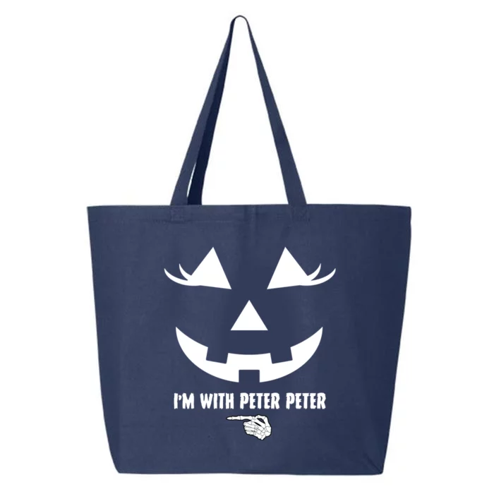 I'm With Peter Peter Skeleton Hand Pointing Matching Halloween 25L Jumbo Tote