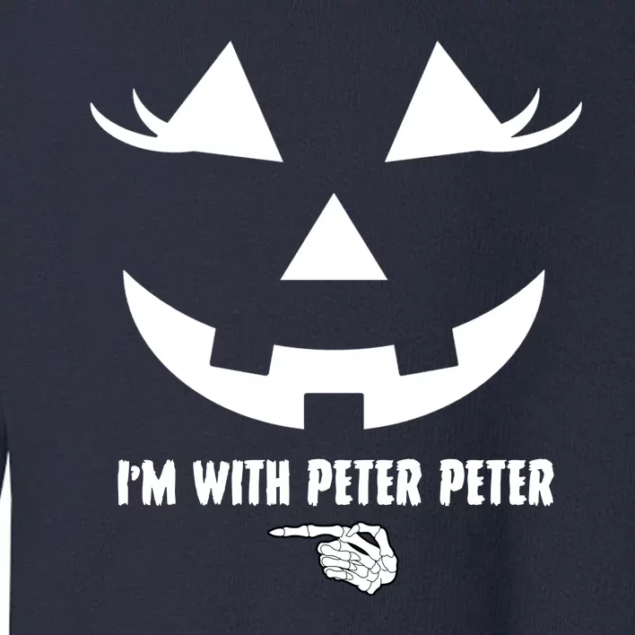 I'm With Peter Peter Skeleton Hand Pointing Matching Halloween Toddler Sweatshirt