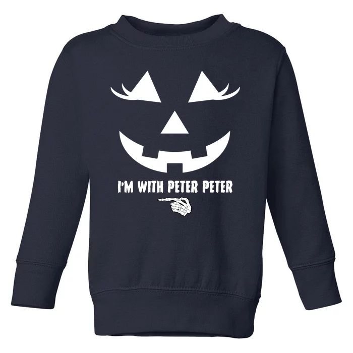 I'm With Peter Peter Skeleton Hand Pointing Matching Halloween Toddler Sweatshirt