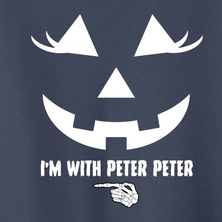 I'm With Peter Peter Skeleton Hand Pointing Matching Halloween Toddler T-Shirt