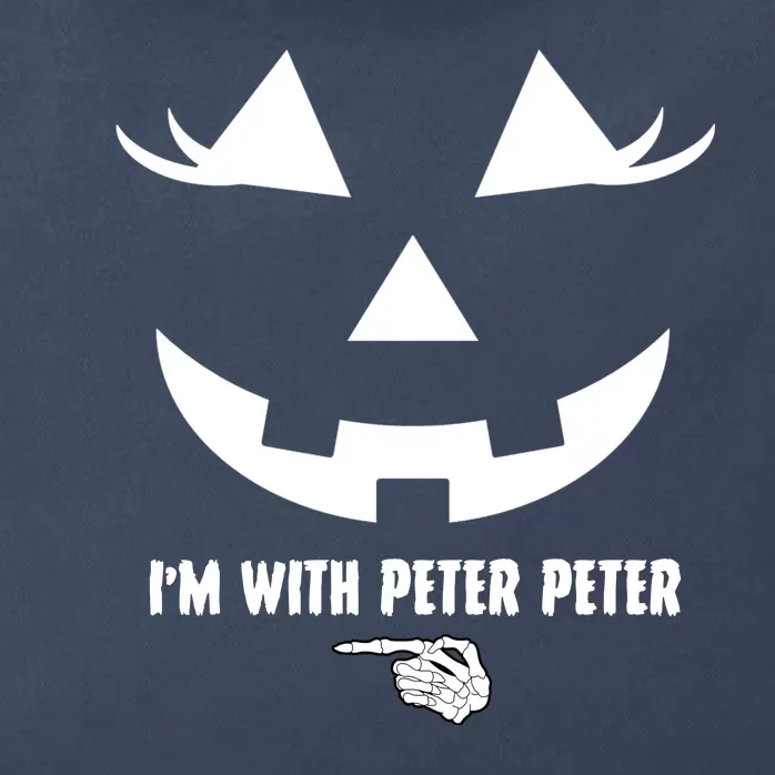 I'm With Peter Peter Skeleton Hand Pointing Matching Halloween Zip Tote Bag