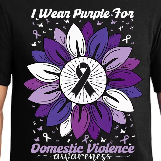 I Wear Purple For Domestic Violence Awareness Month Pajama Set