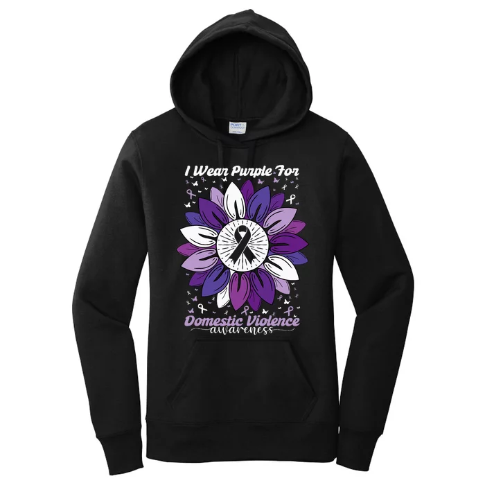 I Wear Purple For Domestic Violence Awareness Month Women's Pullover Hoodie