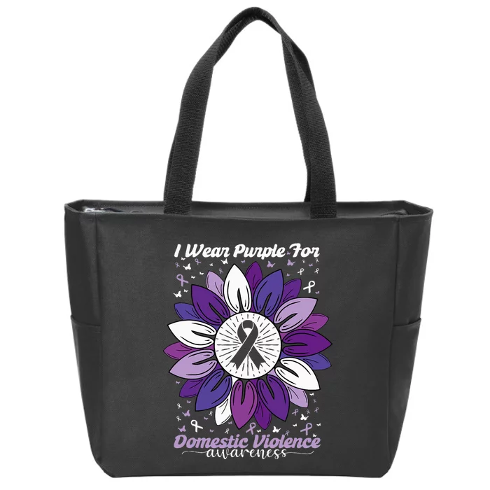 I Wear Purple For Domestic Violence Awareness Month Zip Tote Bag