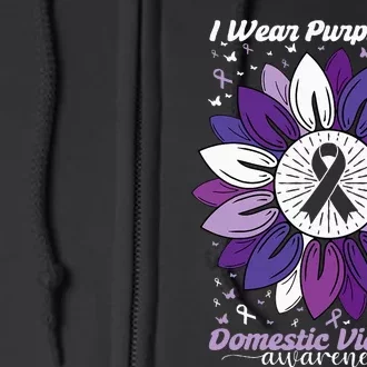 I Wear Purple For Domestic Violence Awareness Month Full Zip Hoodie