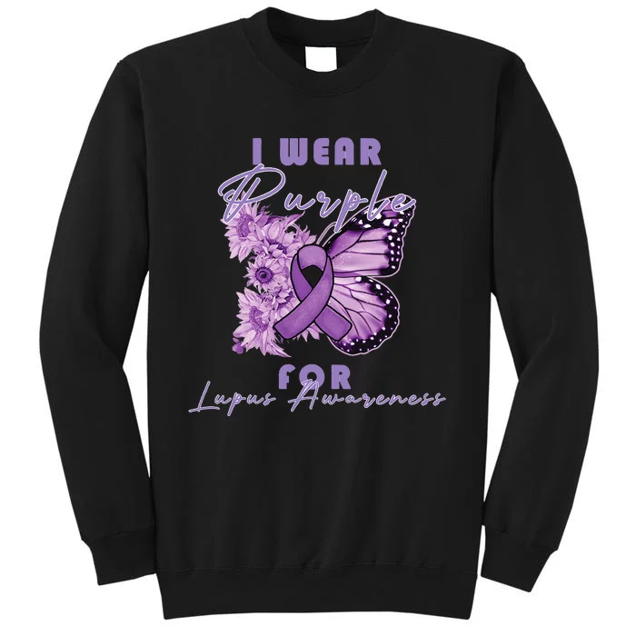 I Wear Purple For Lupus Awareness Butterfly May Month Sweatshirt