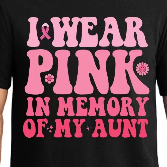 I Wear Pink In Memory Of My Aunt Breast Cancer Aunt Awarenes Pajama Set