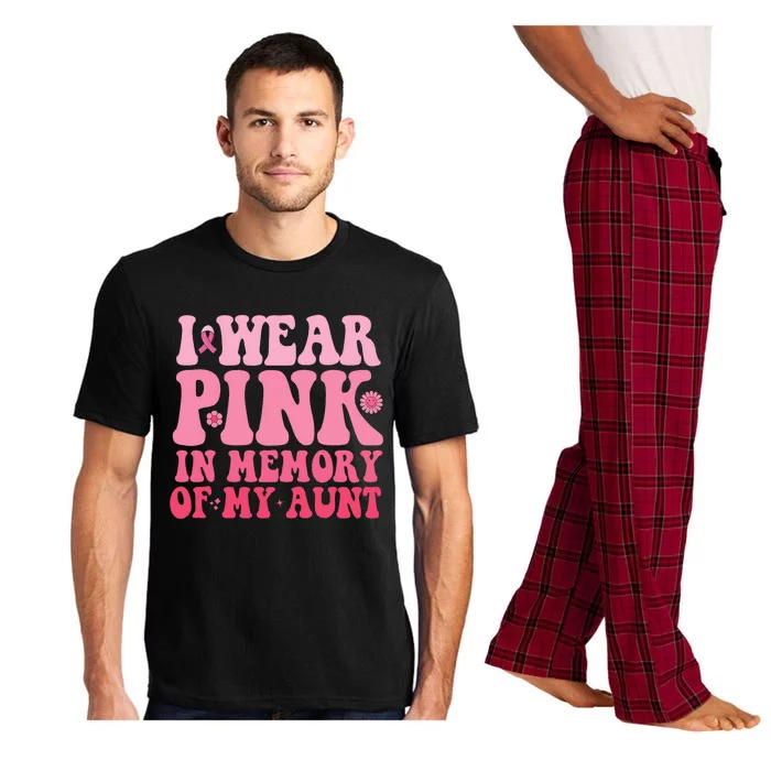 I Wear Pink In Memory Of My Aunt Breast Cancer Aunt Awarenes Pajama Set