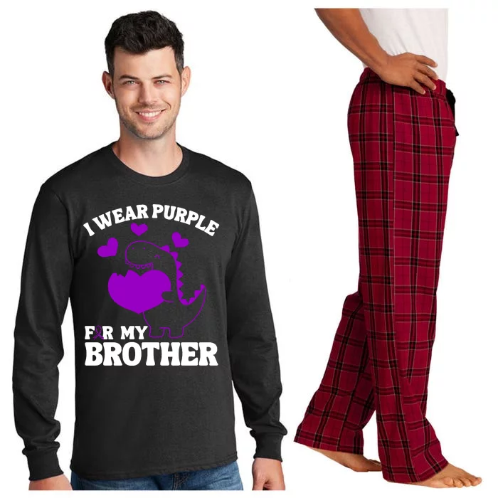 I Wear Purple For My Brother Epilepsy Awareness Long Sleeve Pajama Set