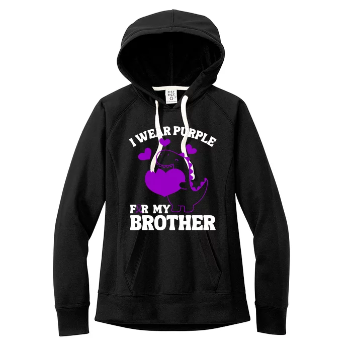 I Wear Purple For My Brother Epilepsy Awareness Women's Fleece Hoodie