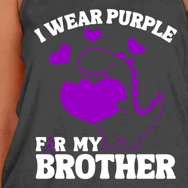 I Wear Purple For My Brother Epilepsy Awareness Women's Knotted Racerback Tank