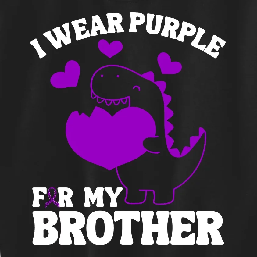 I Wear Purple For My Brother Epilepsy Awareness Kids Sweatshirt