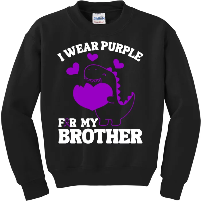 I Wear Purple For My Brother Epilepsy Awareness Kids Sweatshirt