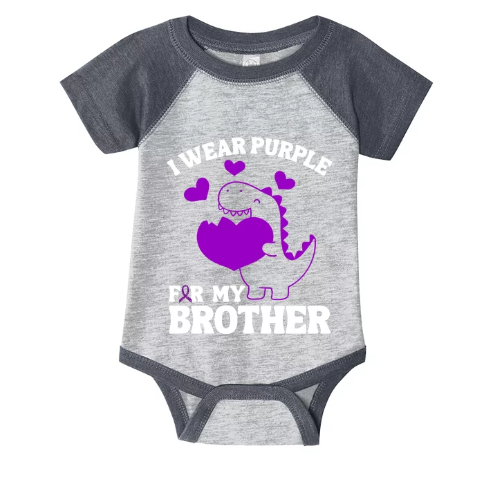 I Wear Purple For My Brother Epilepsy Awareness Infant Baby Jersey Bodysuit