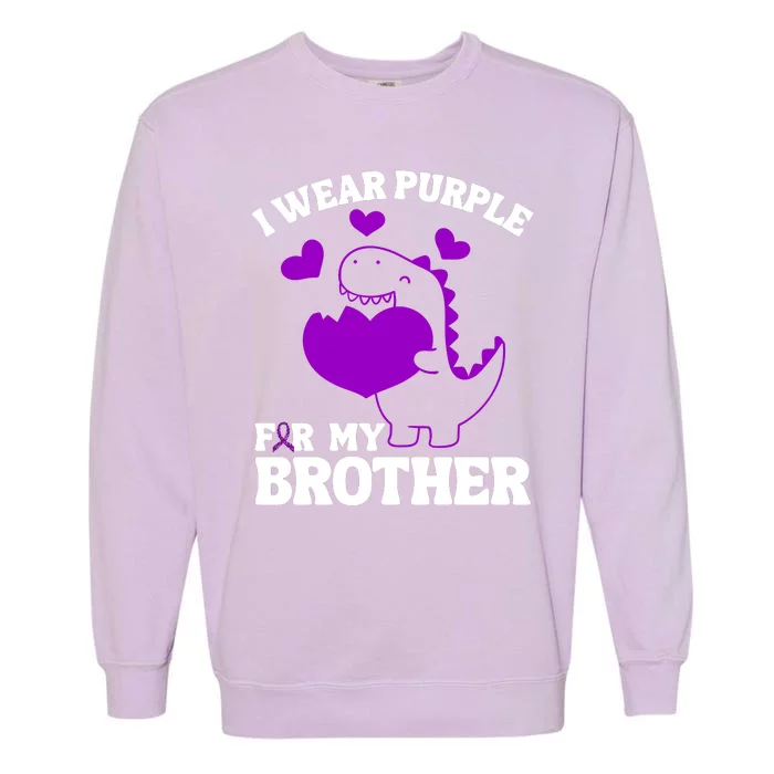 I Wear Purple For My Brother Epilepsy Awareness Garment-Dyed Sweatshirt