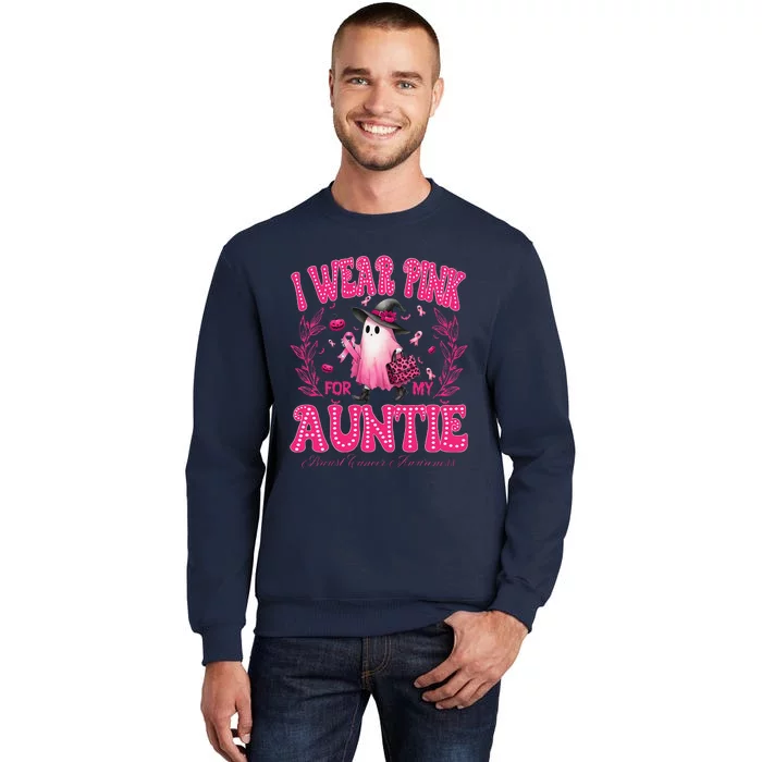 I Wear Pin.K For My Auntie Breast Cancer Halloween Tall Sweatshirt