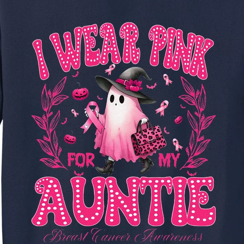 I Wear Pin.K For My Auntie Breast Cancer Halloween Tall Sweatshirt