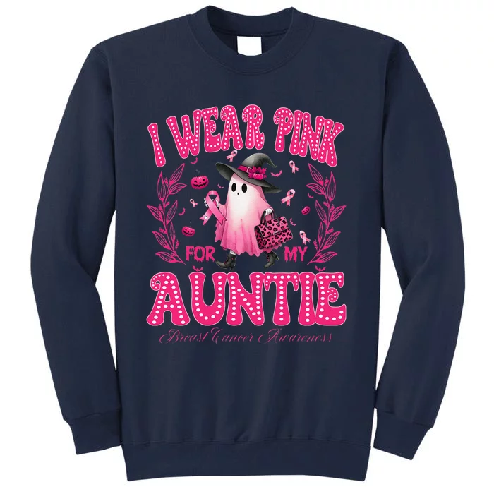 I Wear Pin.K For My Auntie Breast Cancer Halloween Tall Sweatshirt