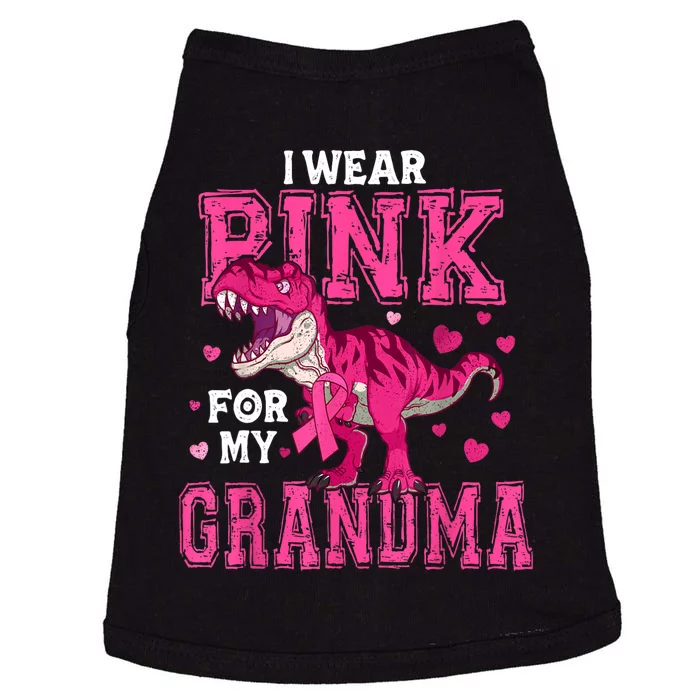 I Wear Pink For My Grandma Dinosaur Breast Cancer Awareness Doggie Tank