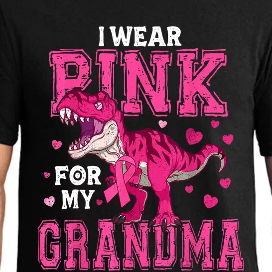 I Wear Pink For My Grandma Dinosaur Breast Cancer Awareness Pajama Set