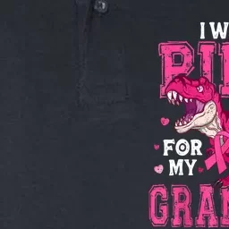 I Wear Pink For My Grandma Dinosaur Breast Cancer Awareness Softstyle Adult Sport Polo