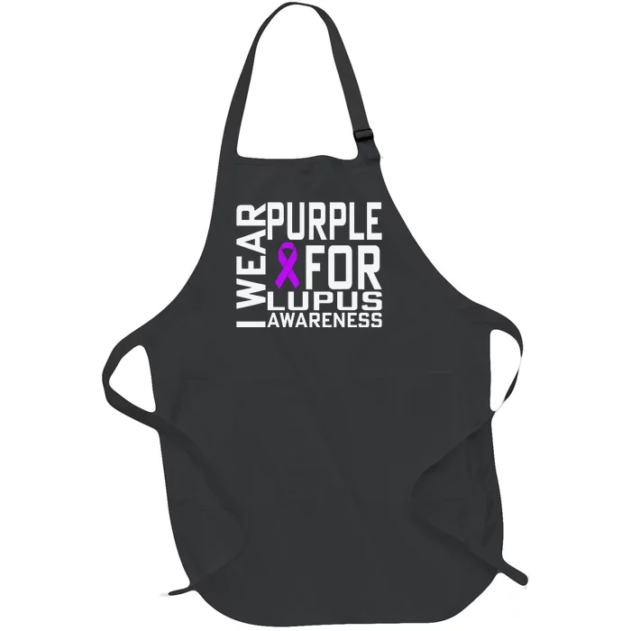 I Wear Purple For Lupus Awareness Month Full-Length Apron With Pocket