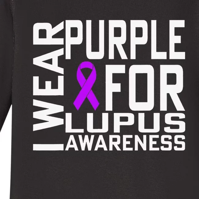 I Wear Purple For Lupus Awareness Month Baby Long Sleeve Bodysuit