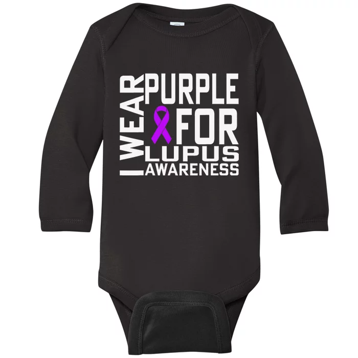 I Wear Purple For Lupus Awareness Month Baby Long Sleeve Bodysuit