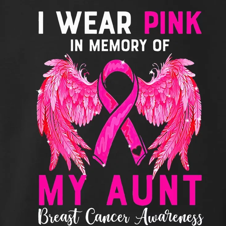 I Wear Pink My Aunt Breast Cancer Awareness Angel Wings Toddler Hoodie