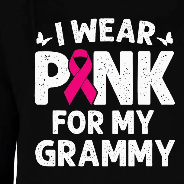 I Wear Pink For My Grammy Breast Cancer Awareness Butterfly Womens Funnel Neck Pullover Hood