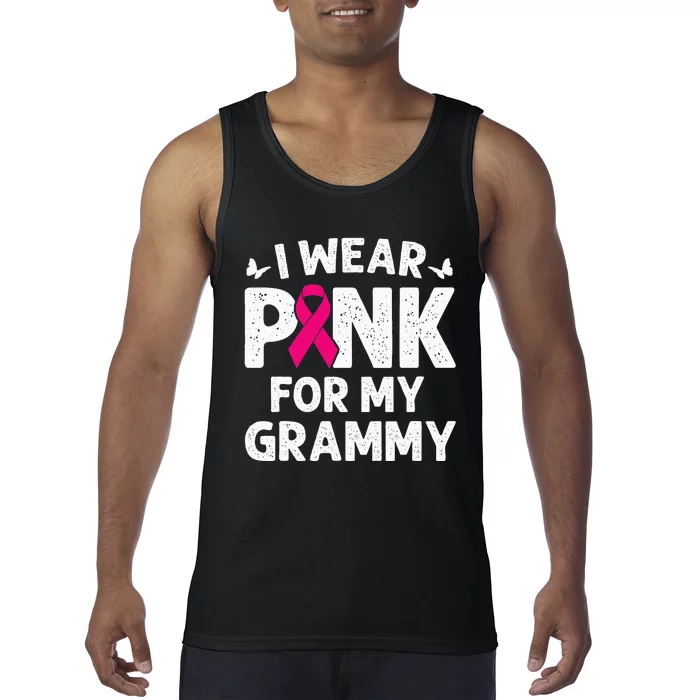 I Wear Pink For My Grammy Breast Cancer Awareness Butterfly Tank Top