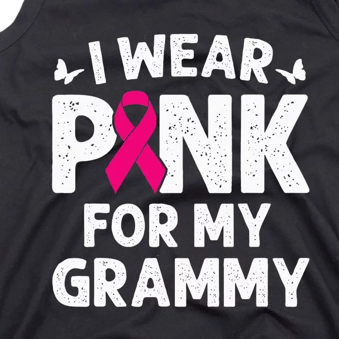 I Wear Pink For My Grammy Breast Cancer Awareness Butterfly Tank Top