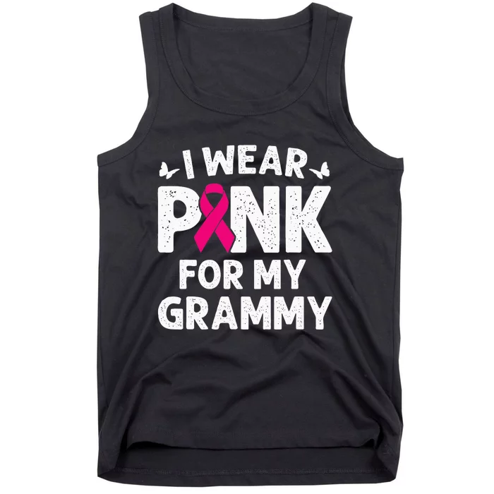 I Wear Pink For My Grammy Breast Cancer Awareness Butterfly Tank Top