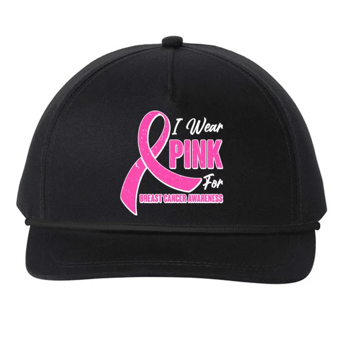 I Wear Pink For Breast Cancer Awareness Snapback Five-Panel Rope Hat