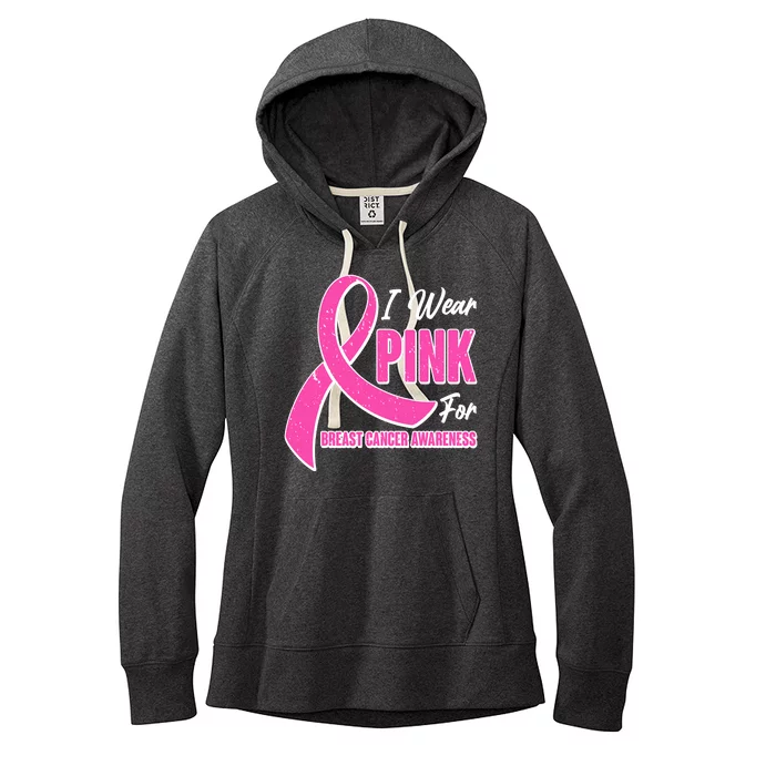 I Wear Pink For Breast Cancer Awareness Women's Fleece Hoodie