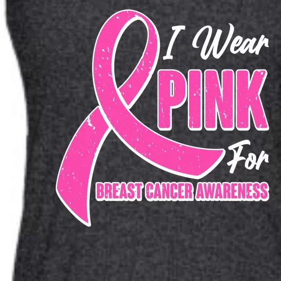 I Wear Pink For Breast Cancer Awareness Ladies Essential Flowy Tank