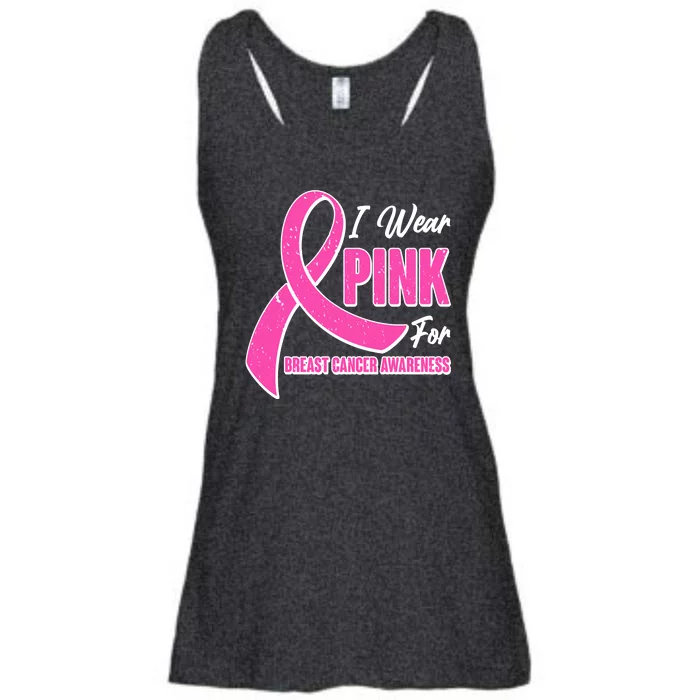 I Wear Pink For Breast Cancer Awareness Ladies Essential Flowy Tank