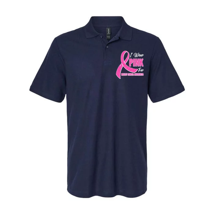 I Wear Pink For Breast Cancer Awareness Softstyle Adult Sport Polo