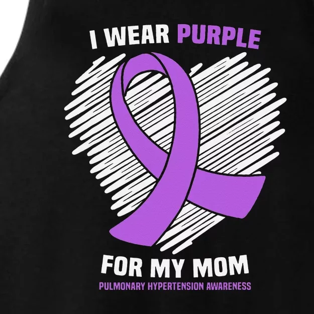 I Wear Purple For My Mom Pulmonary Hypertension Awareness Ladies Tri-Blend Wicking Tank