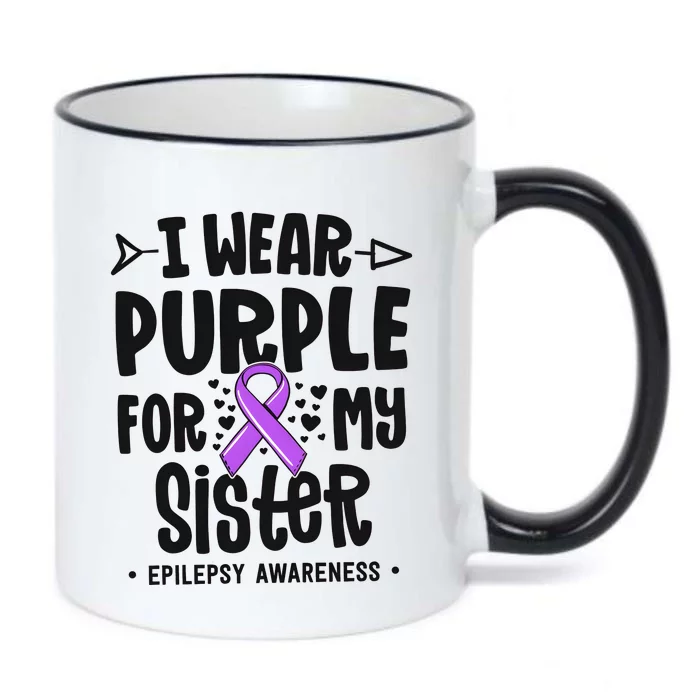 I Wear Purple For My Sister Epilepsy Awareness Black Color Changing Mug