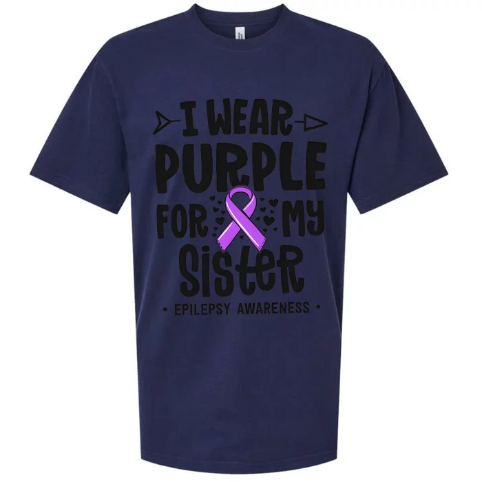 I Wear Purple For My Sister Epilepsy Awareness Sueded Cloud Jersey T-Shirt