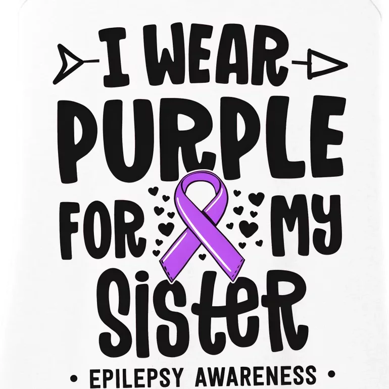 I Wear Purple For My Sister Epilepsy Awareness Ladies Essential Tank