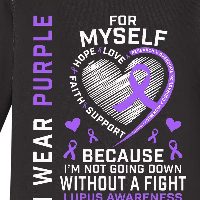 I Wear Purple For Myself Lupus Awareness Warriors Fighters Baby Long Sleeve Bodysuit